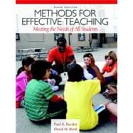 Methods for Effective Teaching Meeting the Needs of All Students