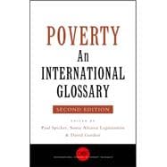 Poverty An International Glossary, Second Edition