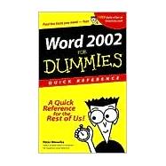Word 2002 For Dummies Quick Reference