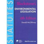 Blackstone's Environmental Legislation