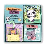 Cuentos para bebés: tres cuentos interactivos para los más pequeños / Books for babies: three interactive stories for little ones (Spanish Edition) ¡Un libro de tela con solapas, un libro de tela con un juguete y un libro para el baño con tinta mágica! En español.
