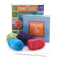 Granny Squares, One Square at a Time / Scarf Kit Includes hook and yarn for making a granny square scarf - Featuring a 32-page book with instructions and ideas