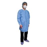 Disposable Lab Coat: Mandarin Collar, Knit Cuff, SMS, Blue, 3XL, Condor 31TV11