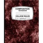 Red Marble College Ruled Lined Composition Notebook