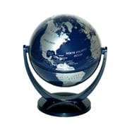 Hammond Mini Globe: Swivel & Tilt Metallic Finish Blue and Silver