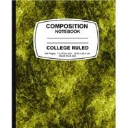 Yellow Marble College Ruled Lined Composition Notebook