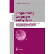 Programming Languages and Systems: 12th European Symposium on Programming, Esop 2003, Held As Part of the Joint European Conferences on Theory and Practice of Software, Etaps 2003