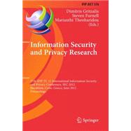 Information Security and Privacy Research: 27th Ifip Tc 11 Information Security and Privacy Conference, Sec 2012, Heraklion, Crete, Greece, June 4-6, 2012, Proceedings
