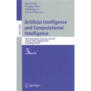 Artificial Intelligence and Computational Intelligence Pt. 3 : Second International Conference, AICI 2011, Taiyuan, China, September 24-25, 2011, Proceedings