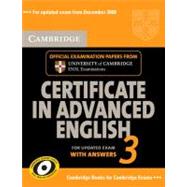 Cambridge Certificate in Advanced English 3 for Updated Exam Self-study Pack (Student's Book with answers and Audio CDs (2)): Examination Papers from University of Cambridge ESOL Examinations