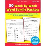 20 Week-by-Week Word Family Packets An Easy System for Teaching the Top 120 Word Families to Set the Stage for Reading Success