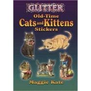 Glitter Old-Time Cats and Kittens Stickers
