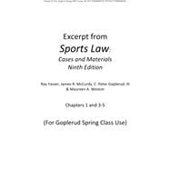 EXCERPT from Sports Law, 9e for Goplerud Spring 2020 course