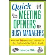 Quick Meeting Openers for Busy Managers