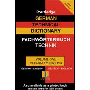 German Technical Dictionary (Volume 1)