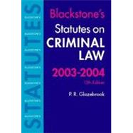 Statutes on Criminal Law, 2003-2004