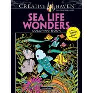 Creative Haven Sea Life Wonders Coloring Book Amazing Designs on a Dramatic Black Background
