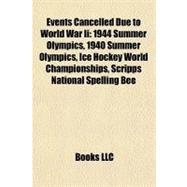 Events Cancelled Due to World War II : 1944 Summer Olympics, 1940 Summer Olympics, Ice Hockey World Championships, Scripps National Spelling Bee