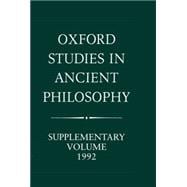 Oxford Studies in Ancient Philosophy  Supplementary Volume 1992: Methods of Interpreting Plato and his Dialogues