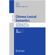 Chinese Lexical Semantics