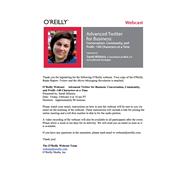 O'Reilly Webcast: Advanced Twitter for Business