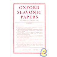 Oxford Slavonic Papers  New Series Volume XXXI (1998)