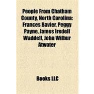 People from Chatham County, North Carolina