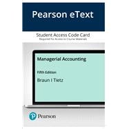 Pearson eText Managerial Accounting -- Access Card,9780136849742