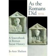 As The Romans Did A Sourcebook in Roman Social History