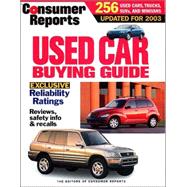 Consumer Reports Used Car Buying Guide 2003