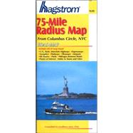 Hagstrom 75-Mile Radius Map: From Columbus Circle, NYC