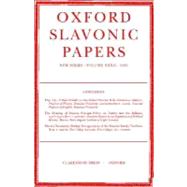 Oxford Slavonic Papers, New Series  Volume XXXII (1999)