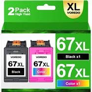 67XL Ink Cartridges Black/Color Combo Pack for HP 67XL 67 XL for Deskjet (B0CB3KV14G)