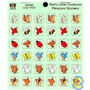 God's Little Creatures Miniature Stickers: 216 Stickers, 18 Each of 12 Designs.