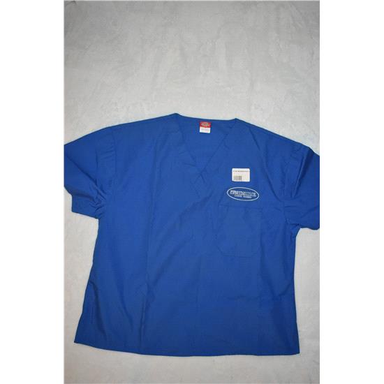 First Institute Embroidered Royal Scrub Top