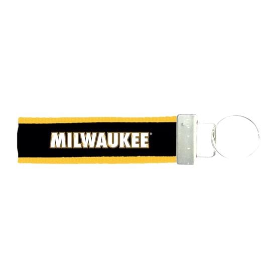 University of Wisconsin - Milwaukee Winchester Woven Key Strap - Black/Gold
