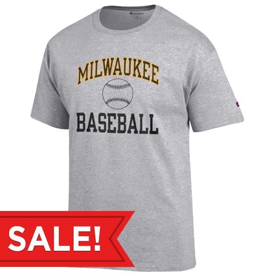 University of Wisconsin- Milwaukee Baseball Short Sleeve T-Shirt - Oxford Grey