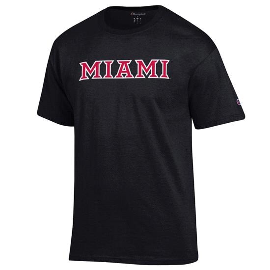 Miami University RedHawks Campus Hoodie Sweatshirt Black 