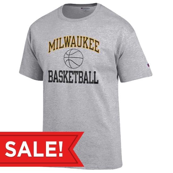 University of Wisconsin- Milwaukee Basketball Short Sleeve T-Shirt- Oxford Grey