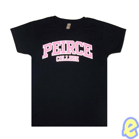 Peirce College Arched Logo Black T-Shirt