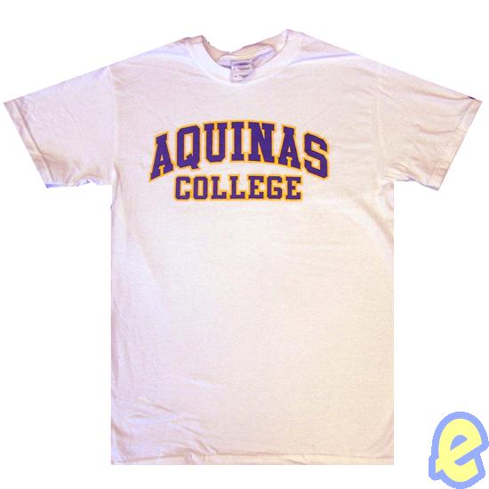 Aquinas College Arched Logo White T-Shirt