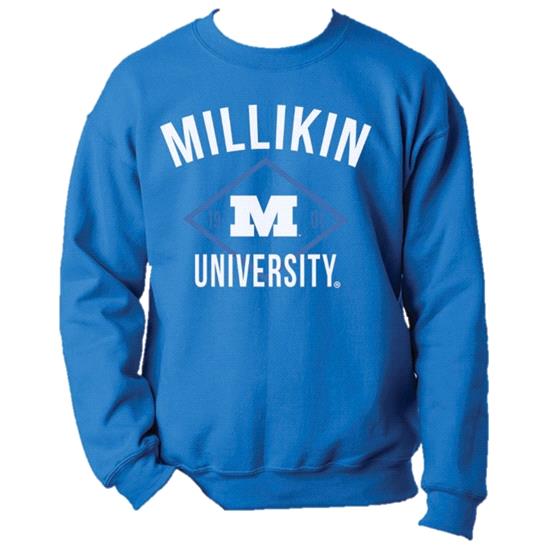 Millikin University 1901 M Crewneck Sweatshirt - Royal Blue