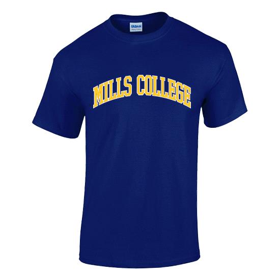 Mills College Classic Arch Short Sleeve T-Shirt - Cobalt