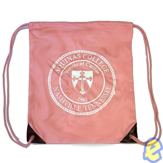 Aquinas Pink Drawstring Bag