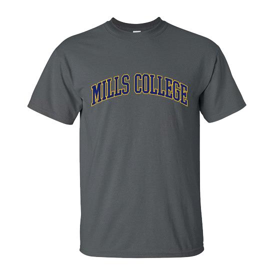 Mills College Classic Arch Short Sleeve T-Shirt - Charcoal