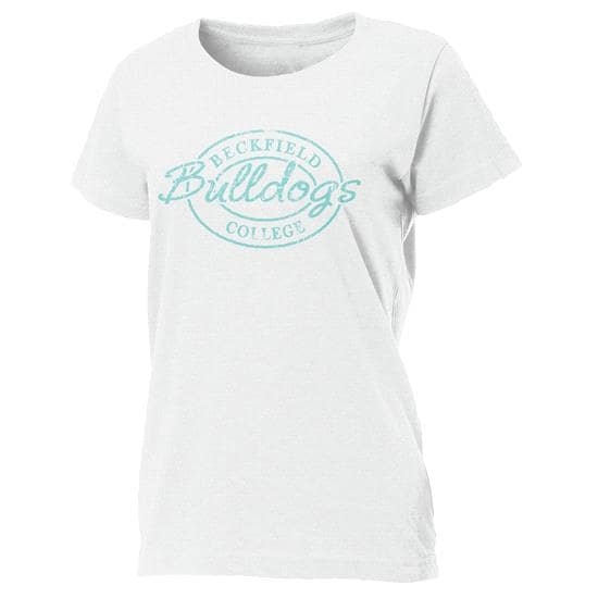 Beckfield Short Sleeve Vintage Women's T-Shirt - White/Vintage Turquoise
