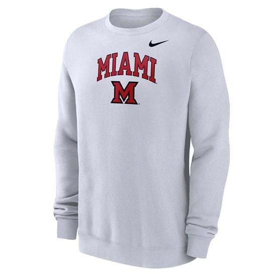 いいネット通販 - 全国送料無料でお届けします Miami University Nike Club Fleece Crew ユニフォーム