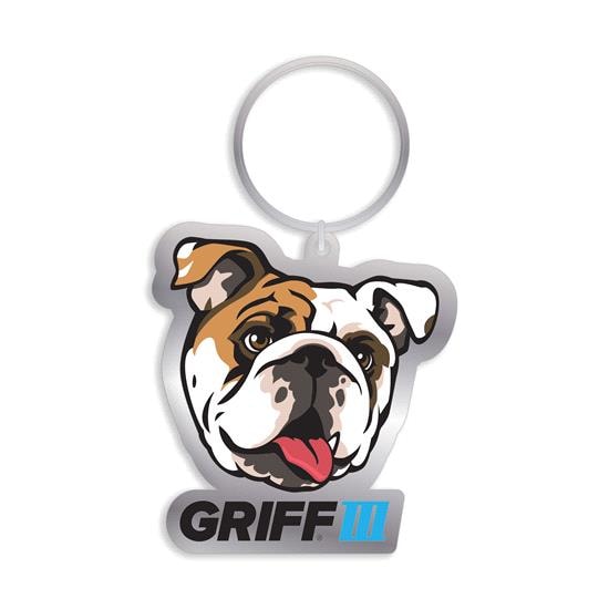 Navy Blue English Bulldog Keychain