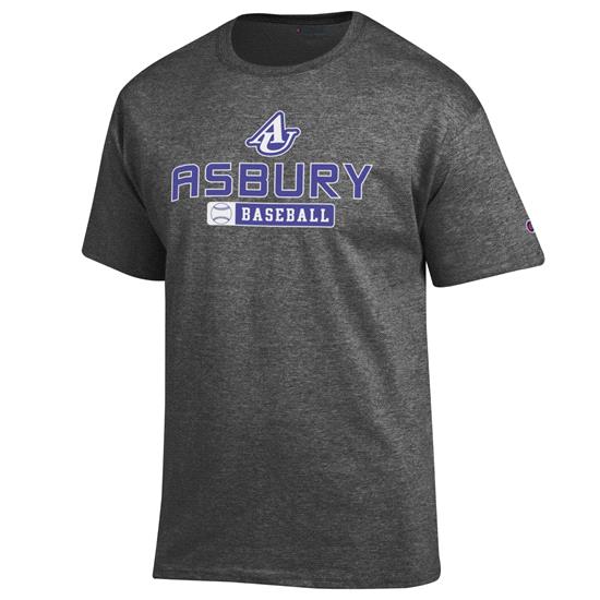 Asbury University Baseball Short Sleeve T-Shirt - Grey