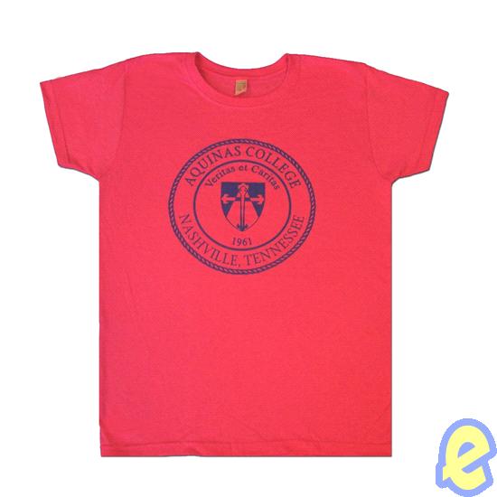 Aquinas College Circle Logo Pink T-Shirt